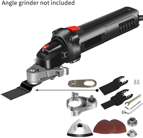 Leomastertools Oscillating Multi-tool Adapter Kit with Saw Blades for Type-100 Angle Grinder, Ideal for Polishing, Size: 3.94x3.94x1.97inch
